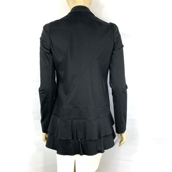 JASMINE DI MILO black cotton ruffle blazer 4 - Picture 8 of 11